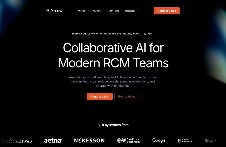 Homepage hero: Collaborative AI for Modern RCM Teams