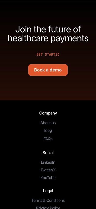 Mobile: call to action and footer