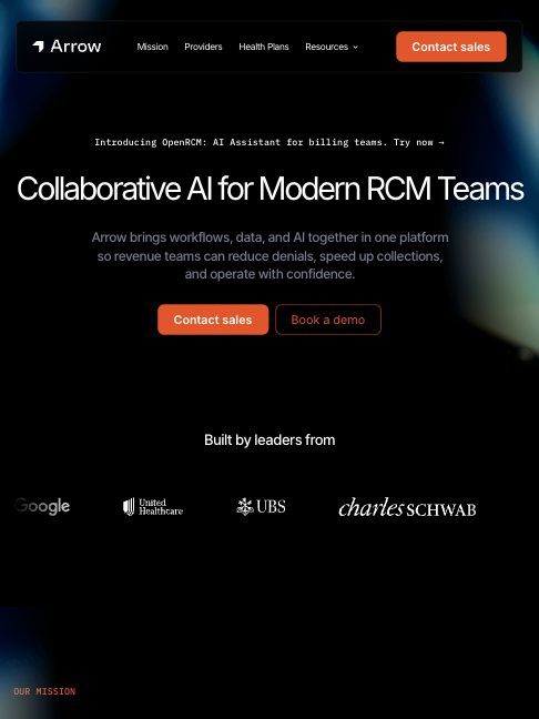 Homepage on tablet