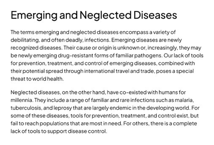 About page: Emerging and Neglected Diseases